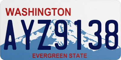 WA license plate AYZ9138