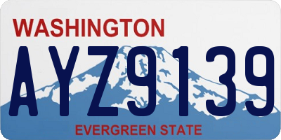 WA license plate AYZ9139