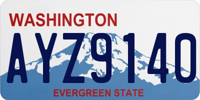 WA license plate AYZ9140