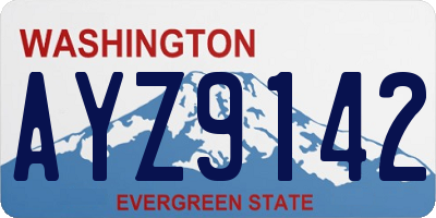 WA license plate AYZ9142