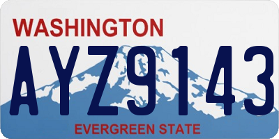 WA license plate AYZ9143