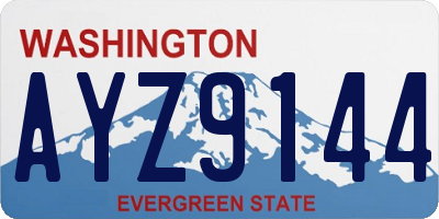 WA license plate AYZ9144