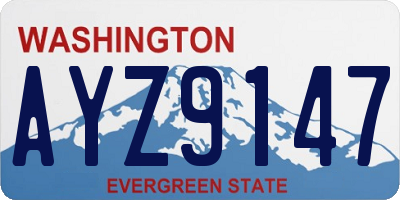 WA license plate AYZ9147