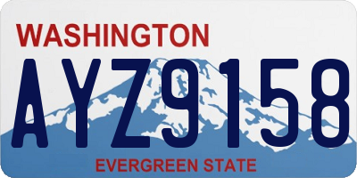 WA license plate AYZ9158