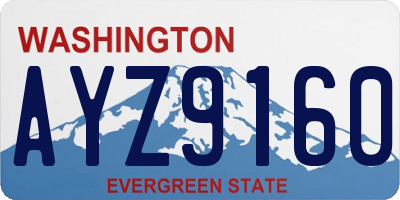 WA license plate AYZ9160