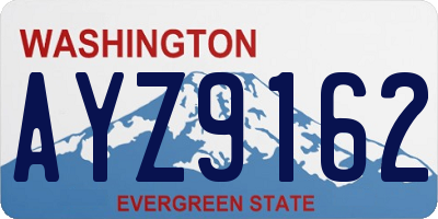 WA license plate AYZ9162