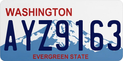 WA license plate AYZ9163