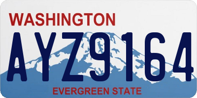 WA license plate AYZ9164