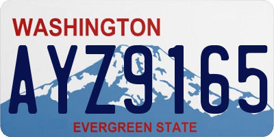 WA license plate AYZ9165