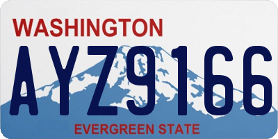 WA license plate AYZ9166