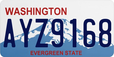 WA license plate AYZ9168