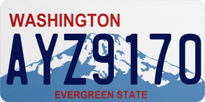 WA license plate AYZ9170