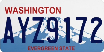 WA license plate AYZ9172