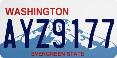 WA license plate AYZ9177