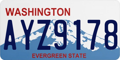 WA license plate AYZ9178