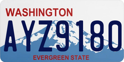 WA license plate AYZ9180