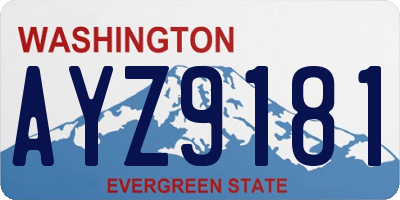 WA license plate AYZ9181