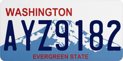 WA license plate AYZ9182