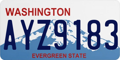 WA license plate AYZ9183