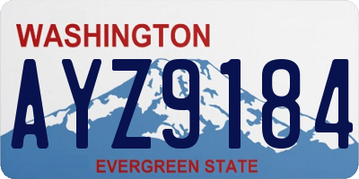 WA license plate AYZ9184