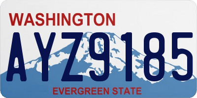 WA license plate AYZ9185