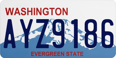 WA license plate AYZ9186