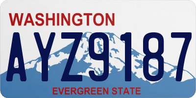 WA license plate AYZ9187