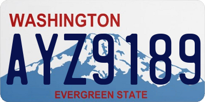 WA license plate AYZ9189