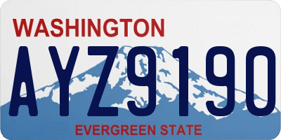 WA license plate AYZ9190