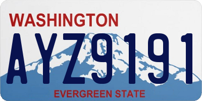 WA license plate AYZ9191