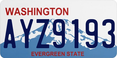 WA license plate AYZ9193