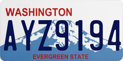 WA license plate AYZ9194