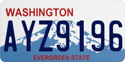 WA license plate AYZ9196