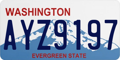 WA license plate AYZ9197