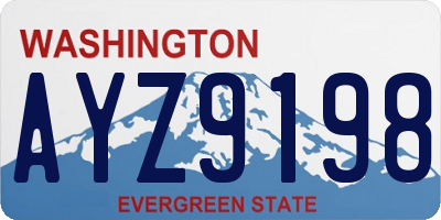 WA license plate AYZ9198