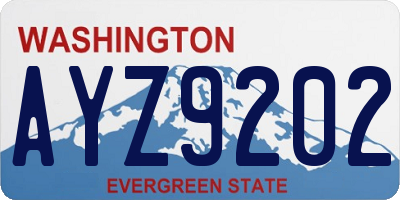 WA license plate AYZ9202