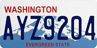 WA license plate AYZ9204