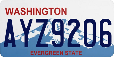 WA license plate AYZ9206