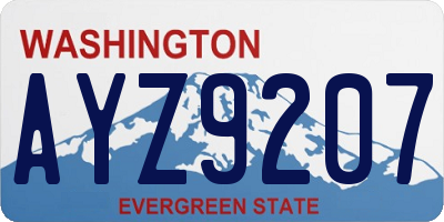 WA license plate AYZ9207