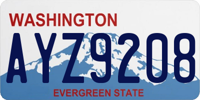 WA license plate AYZ9208