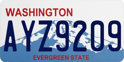 WA license plate AYZ9209