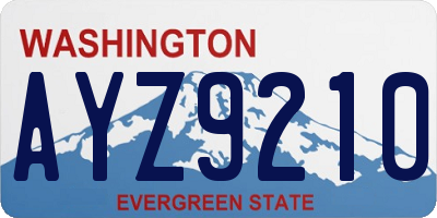 WA license plate AYZ9210