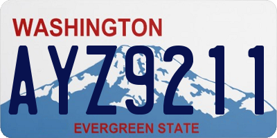 WA license plate AYZ9211