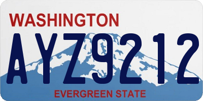 WA license plate AYZ9212