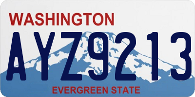 WA license plate AYZ9213