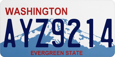 WA license plate AYZ9214