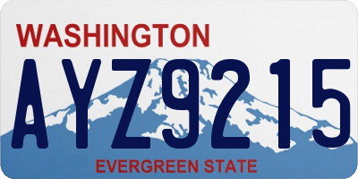 WA license plate AYZ9215