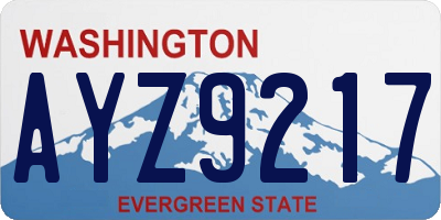 WA license plate AYZ9217