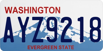 WA license plate AYZ9218