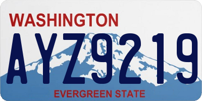 WA license plate AYZ9219